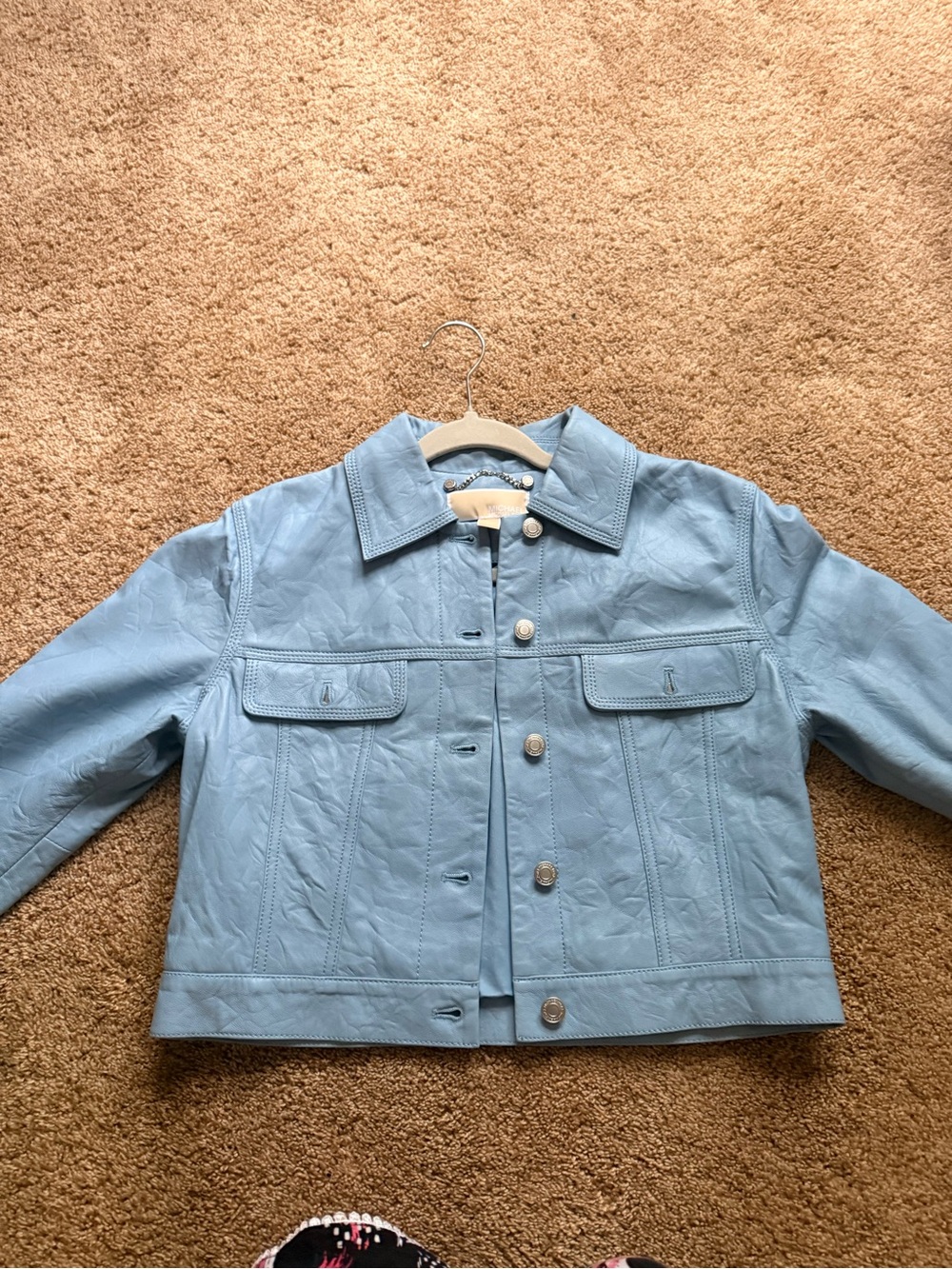 MICHAEL KORS CROPPED LEATHER JACKET